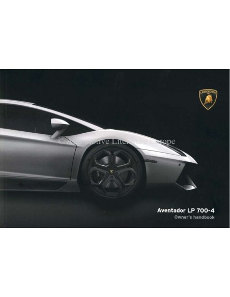 2016 LAMBORGHINI AVENTADOR LP 700-4 BETRIEBSANLEITUNG ENGLISCH