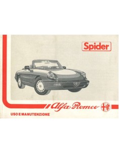 1990 ALFA ROMEO SPIDER BETRIEBSANLEITUNG ITALIENISCH