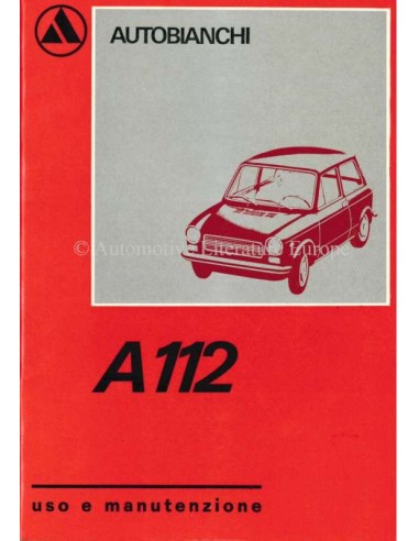 1970 AUTOBIANCHI A112 OWNERS MANUAL ITALIAN