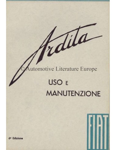 1939 FIAT ARDITA OWNERS MANUAL ITALIAN