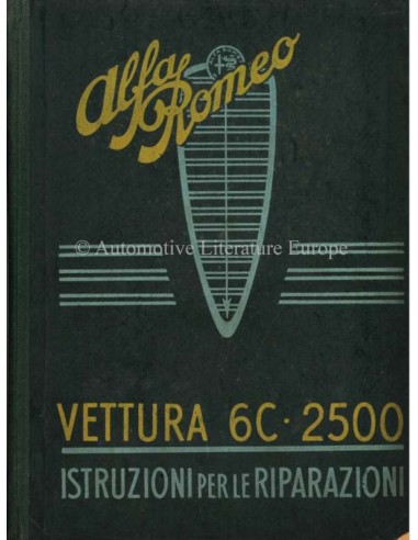 1949 ALFA ROMEO 6C 2500 SPORT & SUPER SPORT OWNERS MANUAL ITALIAN