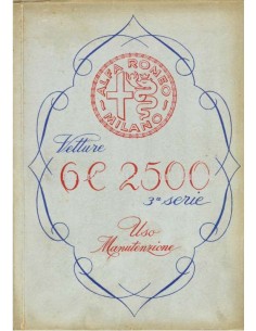 1949 ALFA ROMEO 6C 2500 SPORT & SUPERSPORT OWNERS MANUAL ITALIAN