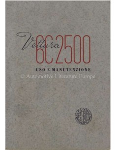 1939 ALFA ROMEO 6C 2500 TURISMO & SPORT OWNERS MANUAL ITALIAN