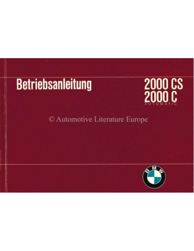 1966 BMW 2000 CS / 2000 C AUTOMATIC OWNERS MANUAL GERMAN