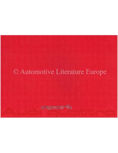 1983 AUDI SPORT QUATTRO PORTFOLIO BROCHURE DUITS