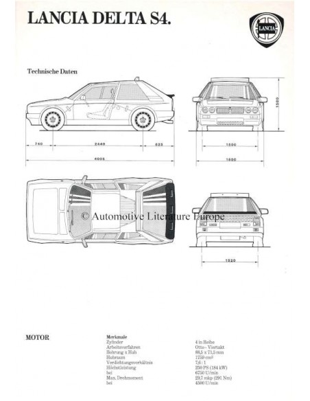 1985 LANCIA DELTA S4 PRESSEMAPPE DEUTSCH