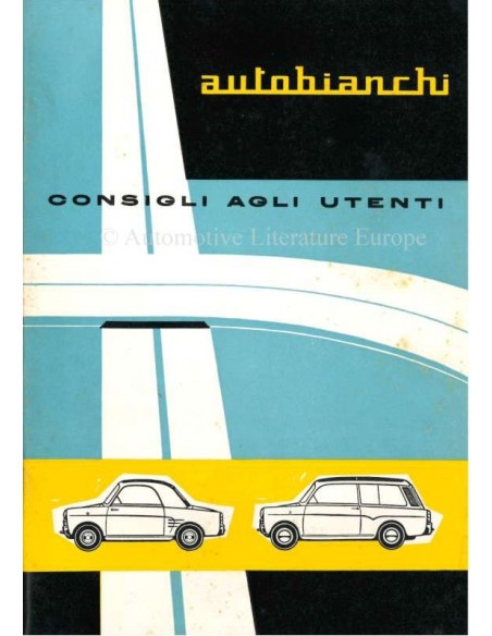 1962 AUTOBIANCHI BIANCHINA PANORAMICA OWNERS MANUAL ITALIAN