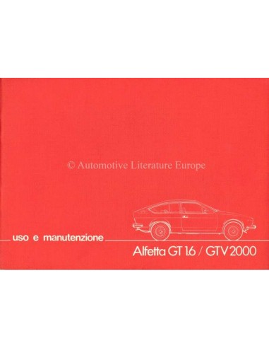 1980 ALFA ROMEO ALFETTA GT 1.6 / GTV 2000 INSTRUCTIEBOEKJE ITALIAANS
