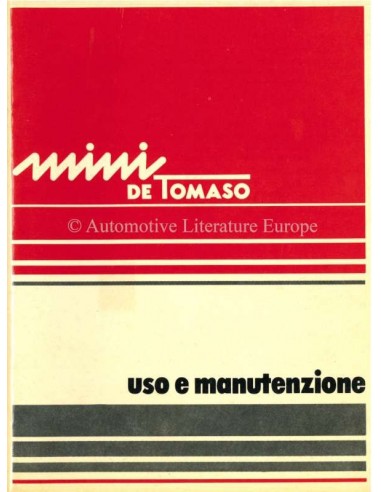 1977 INNOCENTI MINI DE TOMASO BETRIEBSANLEITUNG ITALIENISCH
