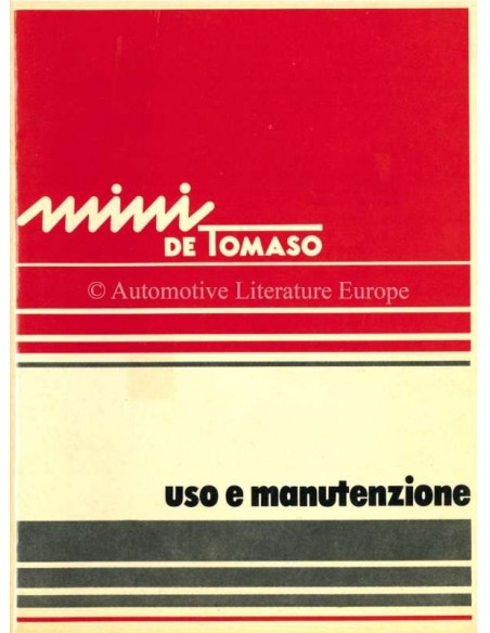 1977 INNOCENTI MINI DE TOMASO OWNERS MANUAL ITALIAN