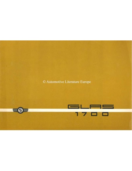 1965 GLAS 1700 PROSPEKT ITALIENISCH