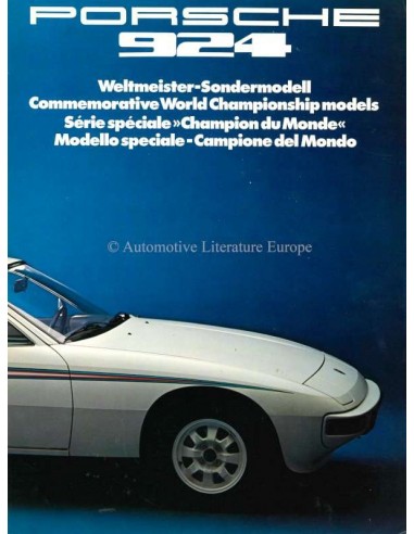 1976 PORSCHE 924 COMMEMORATIVE WORLD CHAMPIONSHIP MODELS BROCHURE