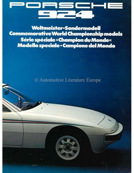 1976 PORSCHE 924 COMMEMORATIVE WORLD CHAMPIONSHIP MODELS BROCHURE