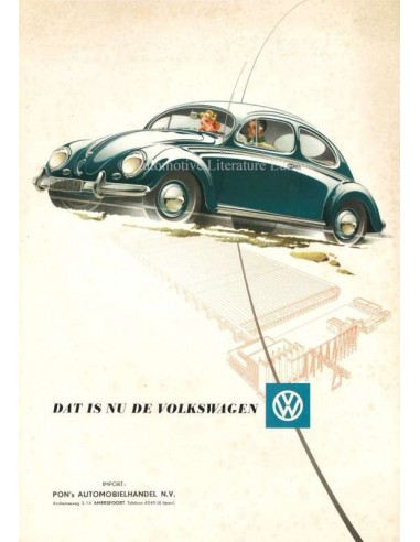 1954 VOLKSWAGEN BEETLE BROCHURE DUTCH