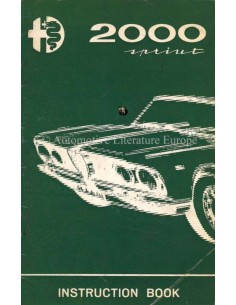 1962 ALFA ROMEO 2000  SPRINT BETRIEBSANLEITUNG ENGLISCH