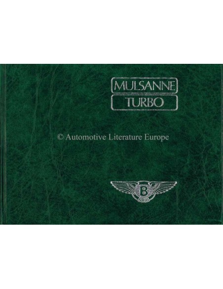 1983 BENTLEY MULSANNE / TURBO BETRIEBSANLEITUNG ENGLISCH