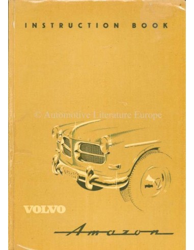 1958 VOLVO AMAZON BETRIEBSANLEITUNG ENGLISCH