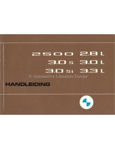 1975 BMW 2500 2800 3000 3.0 S SI BETRIEBSANLEITUNG NIEDERLÄNDISCH