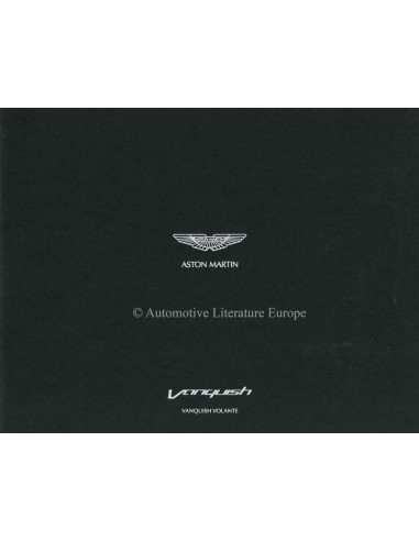 2013 ASTON MARTIN VANQUISH VOLANTE BROCHURE ENGLISH