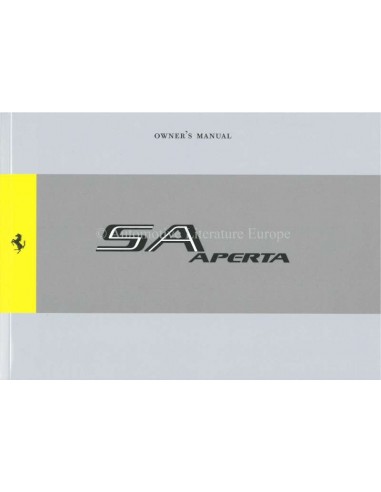 2011 FERRARI SA APERTA BETRIEBSANLEITUNG ENGLISCH