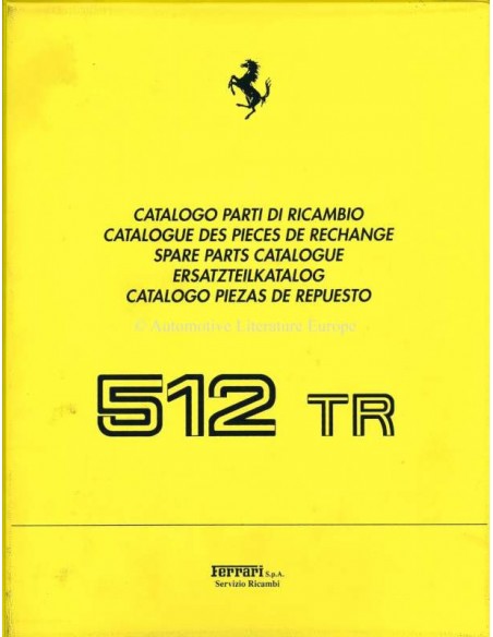 1992 FERRARI 512 TR SPARE PARTS CATALOG 708/92