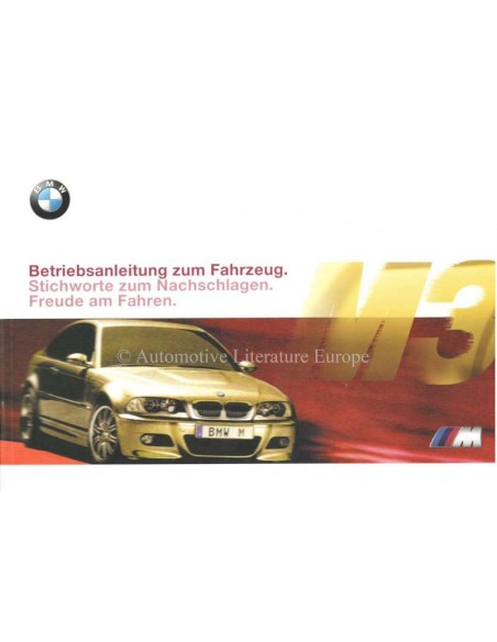 2000 BMW M3 COUPE OWNERS MANUAL GERMAN