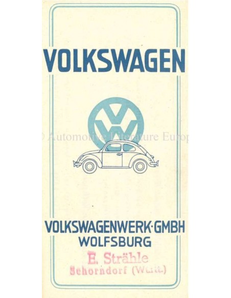 1948 VOLKSWAGEN BROCHURE GERMAN