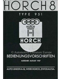 1937 HORCH 8 TYPE 951 BETRIEBSANLEITUNG DEUTSCH