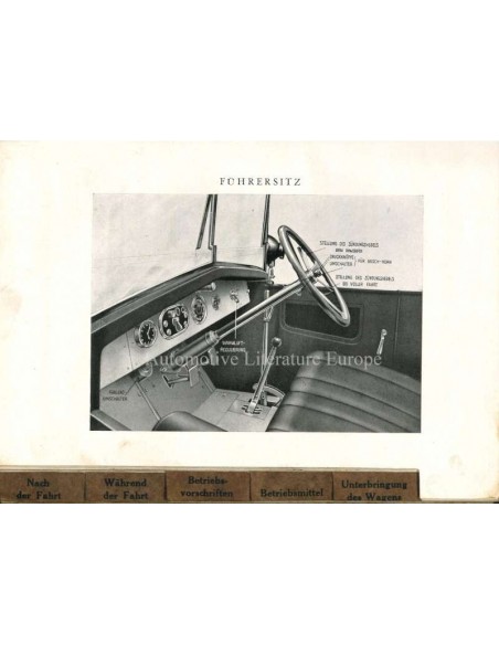 1927 HORCH 10/50 PS OWNERS MANUAL GERMAN
