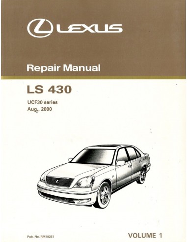 2000 LEXUS LS430 UCF30 SERIES MOTOR WERKPLAATSHANDBOEK ENGELS