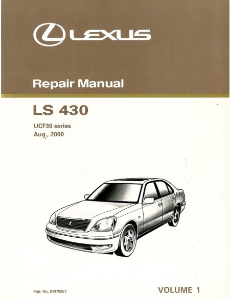 2000 LEXUS LS430 UCF30 SERIES MOTOR WERKPLAATSHANDBOEK ENGELS