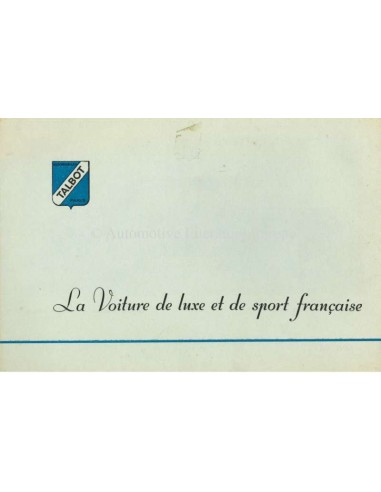 1952 TALBOT-LAGO BROCHURE FRANS