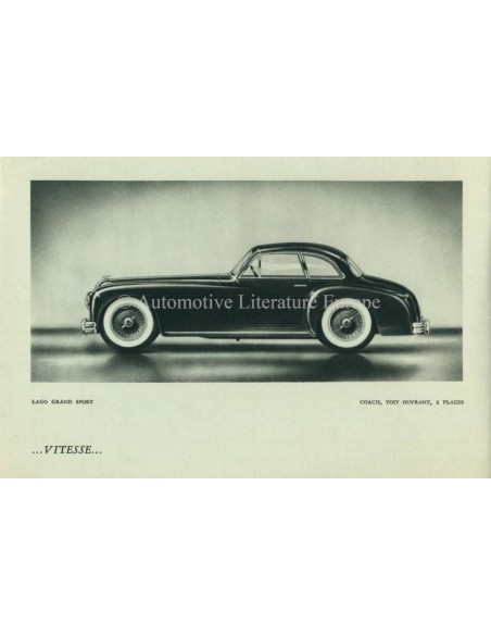 1952 TALBOT-LAGO BROCHURE FRANS