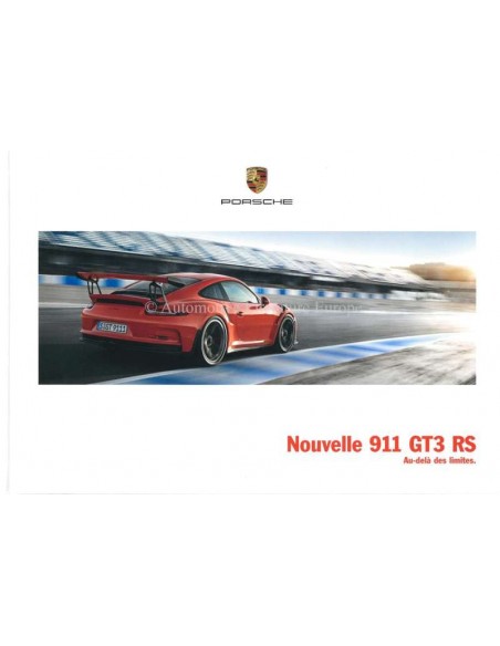 2016 PORSCHE 911 GT3 RS HARDCOVER PROSPEKT FRANZÖSISCH