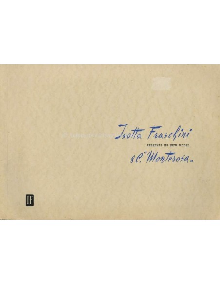 1947 ISOTTA FRASCHINI 8C MONTEROSA BROCHURE ENGELS
