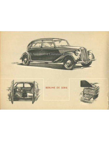 1938 LANCIA APRILIA BROCHURE FRENCH