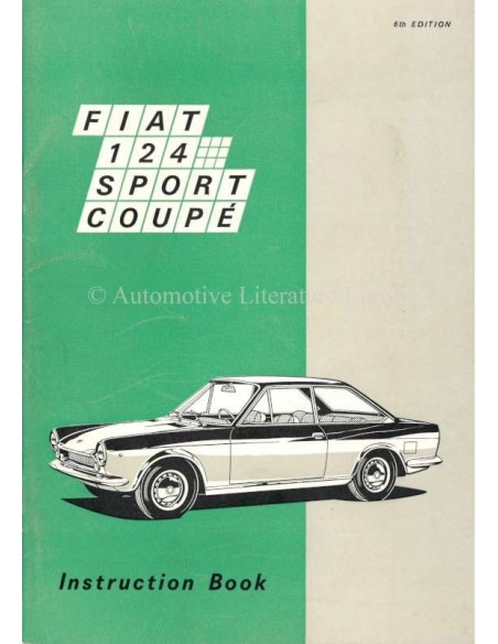 1969 FIAT 124 SPORT COUPE BETRIEBSANLEITUNG ENGLISCH