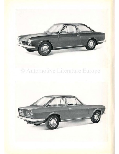 1969 FIAT 124 SPORT COUPE BETRIEBSANLEITUNG ENGLISCH