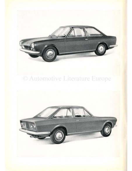 1969 FIAT 124 SPORT COUPE OWNERS MANUAL ENGLISH