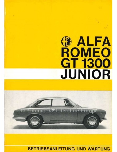 1969 ALFA ROMEO GT JUNIOR 1300 INSTRUCTIEBOEKJE DUITS