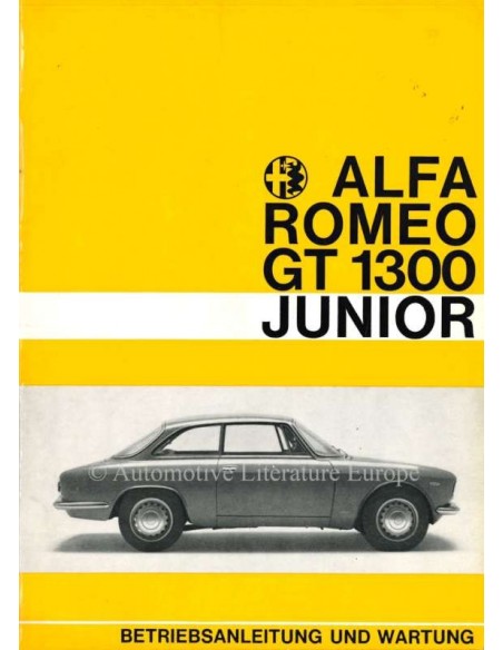 1969 ALFA ROMEO GT JUNIOR 1300 INSTRUCTIEBOEKJE DUITS