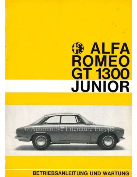 1969 ALFA ROMEO GT JUNIOR 1300 OWNERS MANUAL GERMAN