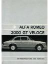 1972 ALFA ROMEO 2000 GT VELOCE INSTRUCTIEBOEKJE DUITS