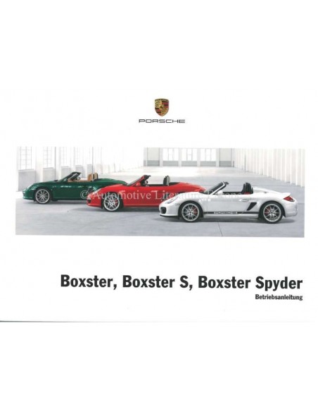 2012 PORSCHE BOXSTER & S & SPYDER INSTRUCTIEBOEKJE DUITS