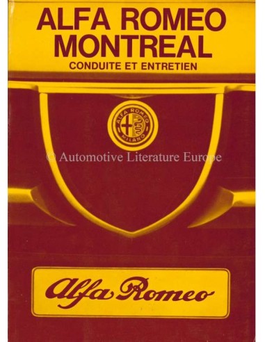 1972 ALFA ROMEO MONTREAL OWNERS MANUAL FRENCH