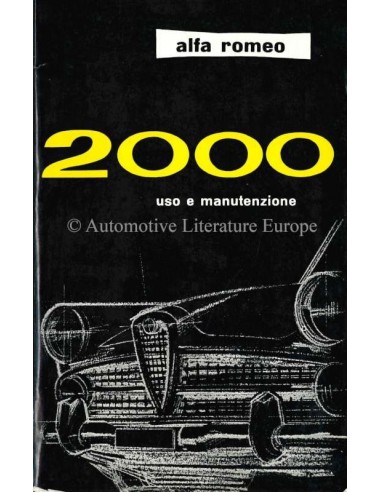 1961 ALFA ROMEO 2000 INSTRUCTIEBOEKJE ITALIAANS