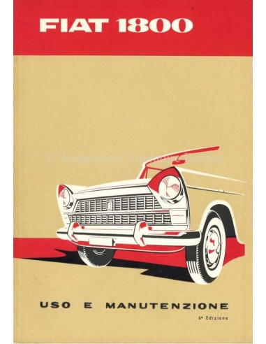1960 FIAT 1800 INSTRUCTIEBOEKJE ITALIAANS