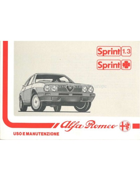 1988 ALFA ROMEO SPRINT BETRIEBSANLEITUNG ITALIENISCH