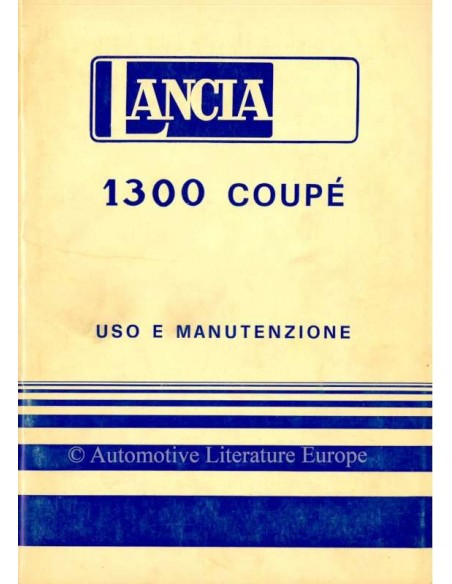 1977 LANCIA BETA 1300 COUPÉ OWNERS MANUAL ITALIAN