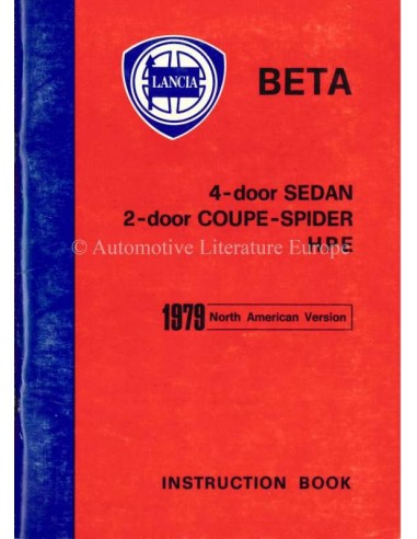 1979 LANCIA BETA OWNERS MANUAL ENGLISH (US)